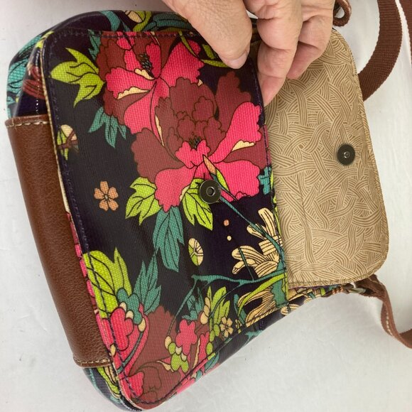 Sakroots Womens Floral Crossbody Peace Bag Adjustable Strap Multiple Pockets - Picture 3 of 7